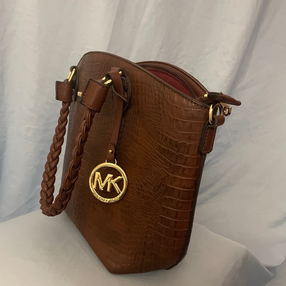Michael Kors Tan Crocodile-Embossed Tote - Picture 3 of 9